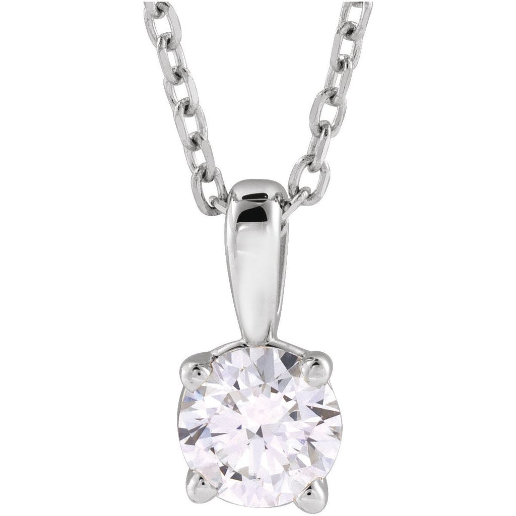 Sterling Silver 1/3 CT Lab-Grown Diamond 18" Necklace