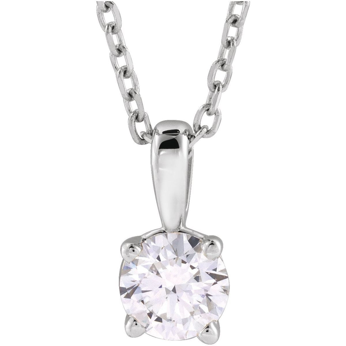 Sterling Silver 1/3 CT Lab-Grown Diamond 18" Necklace