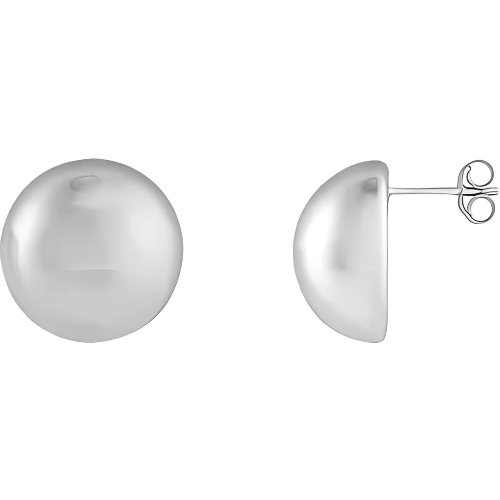 Sterling Silver 15 mm Electroform Domed Earrings