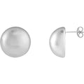 Sterling Silver 15 mm Electroform Domed Earrings