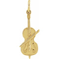 14K Yellow Gold Violin Charm/Pendant