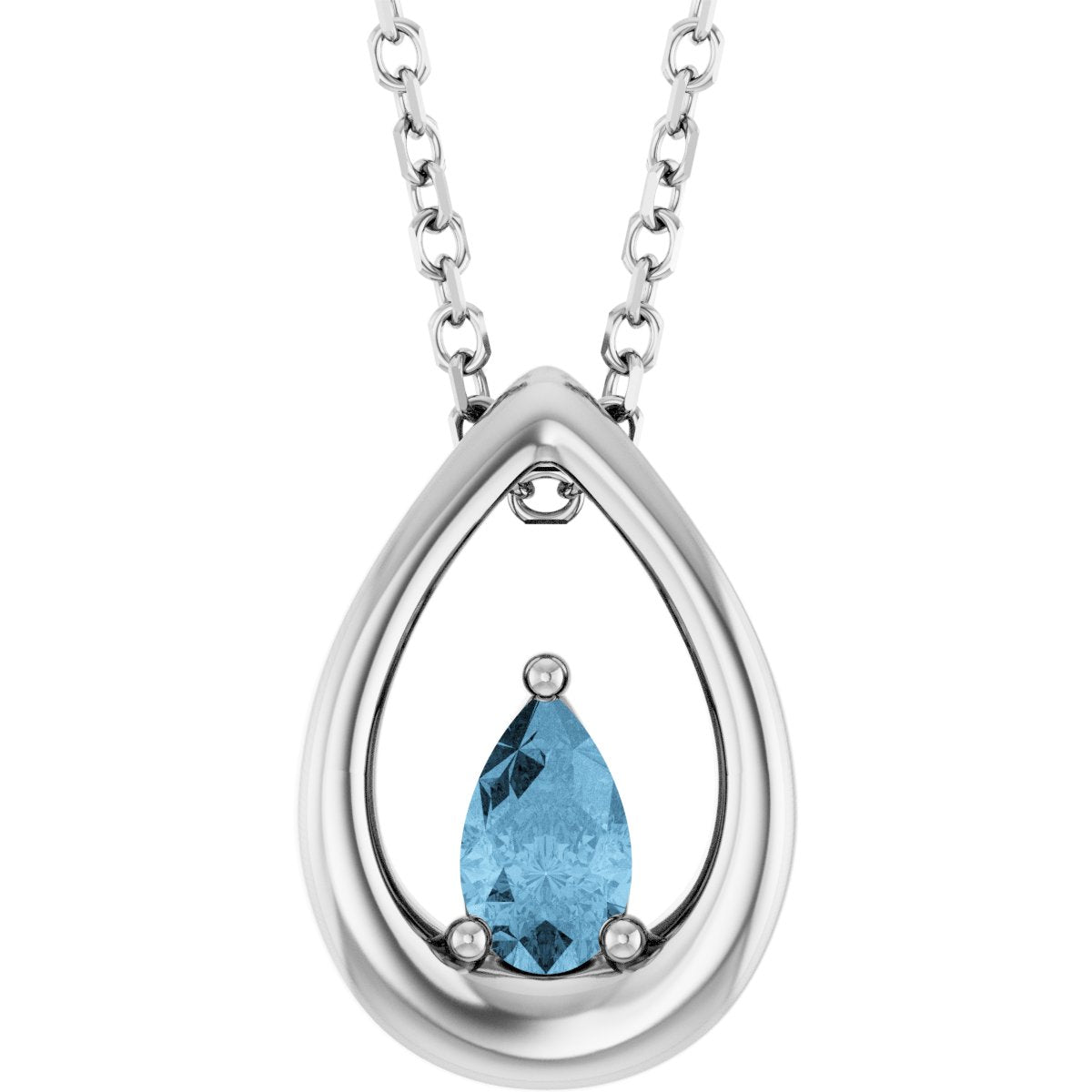 Sterling Silver Natural Sky Blue Topaz 16-18" Necklace