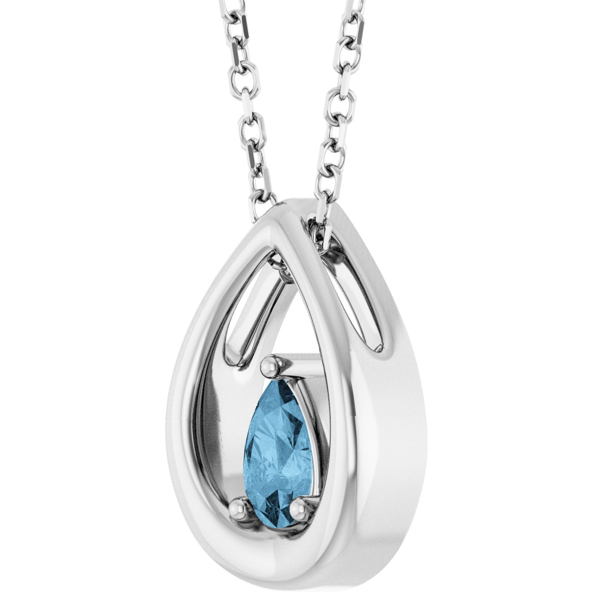 Sterling Silver Natural Sky Blue Topaz 16-18" Necklace