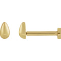 14K Yellow Gold Teardrop Stud Earring