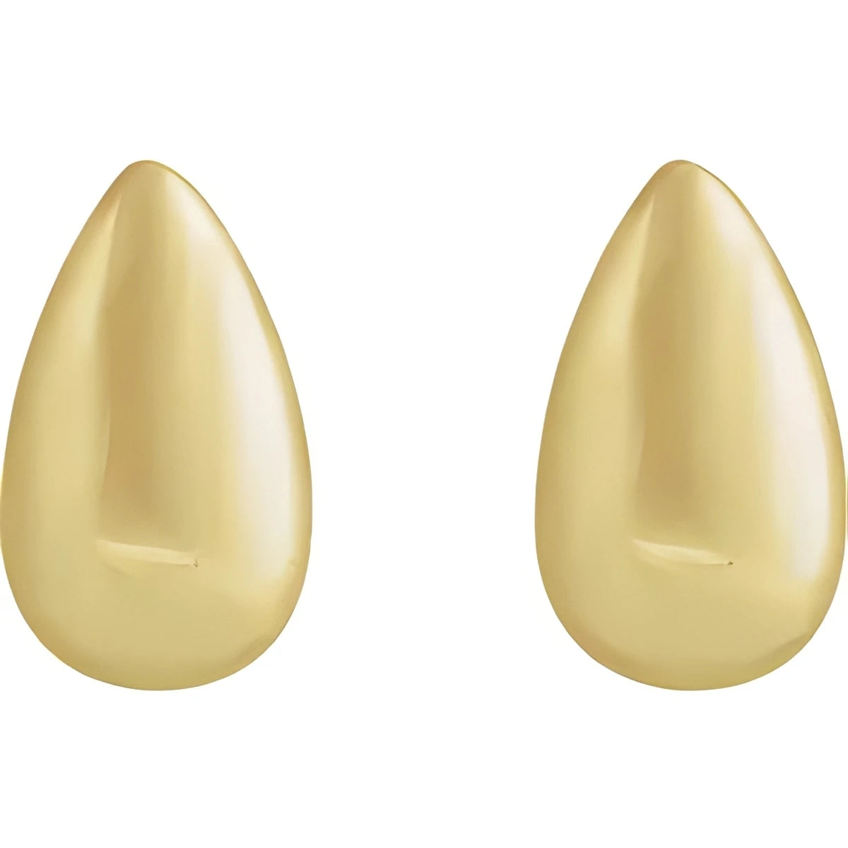 14K Yellow Gold Teardrop Stud Earring