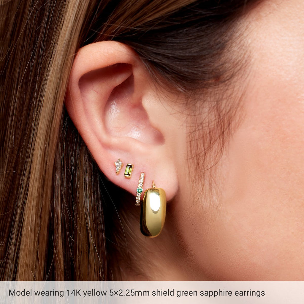 14K Yellow Gold Lab-Grown Alexandrite Earrings