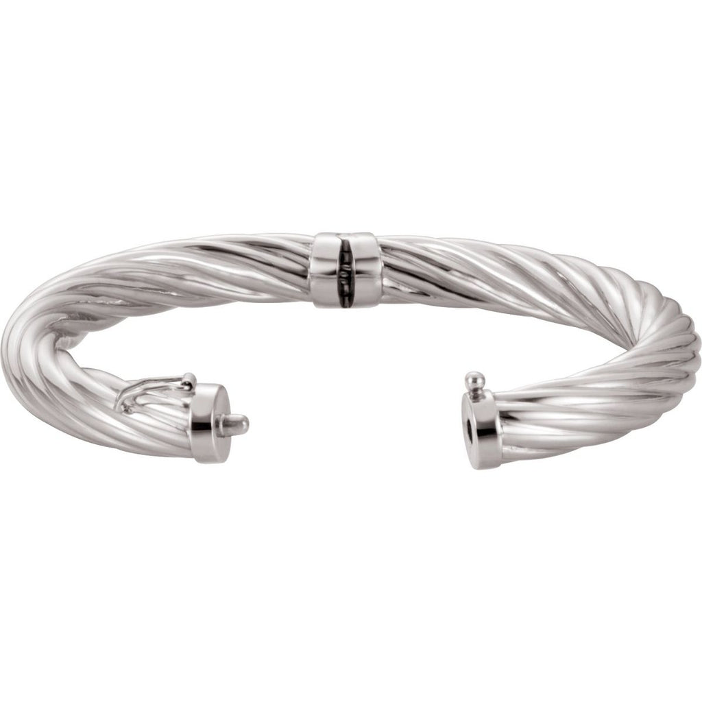 Sterling Silver 8 mm Hinged Bangle 7" Bracelet