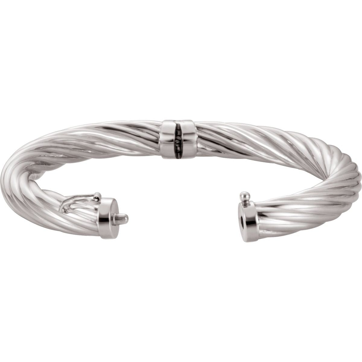 Sterling Silver 8 mm Hinged Bangle 7" Bracelet