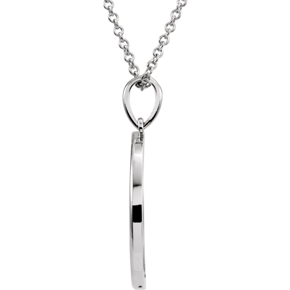 Sterling Silver 25.65x4.7 mm Crescent Moon 16" Necklace