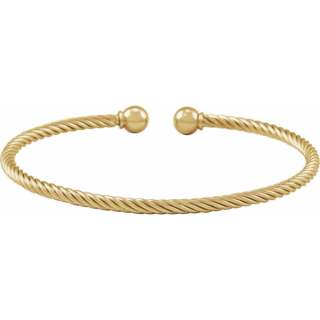 14K Yellow Gold-Filled 3 mm Cuff 6 7/10" Bracelet
