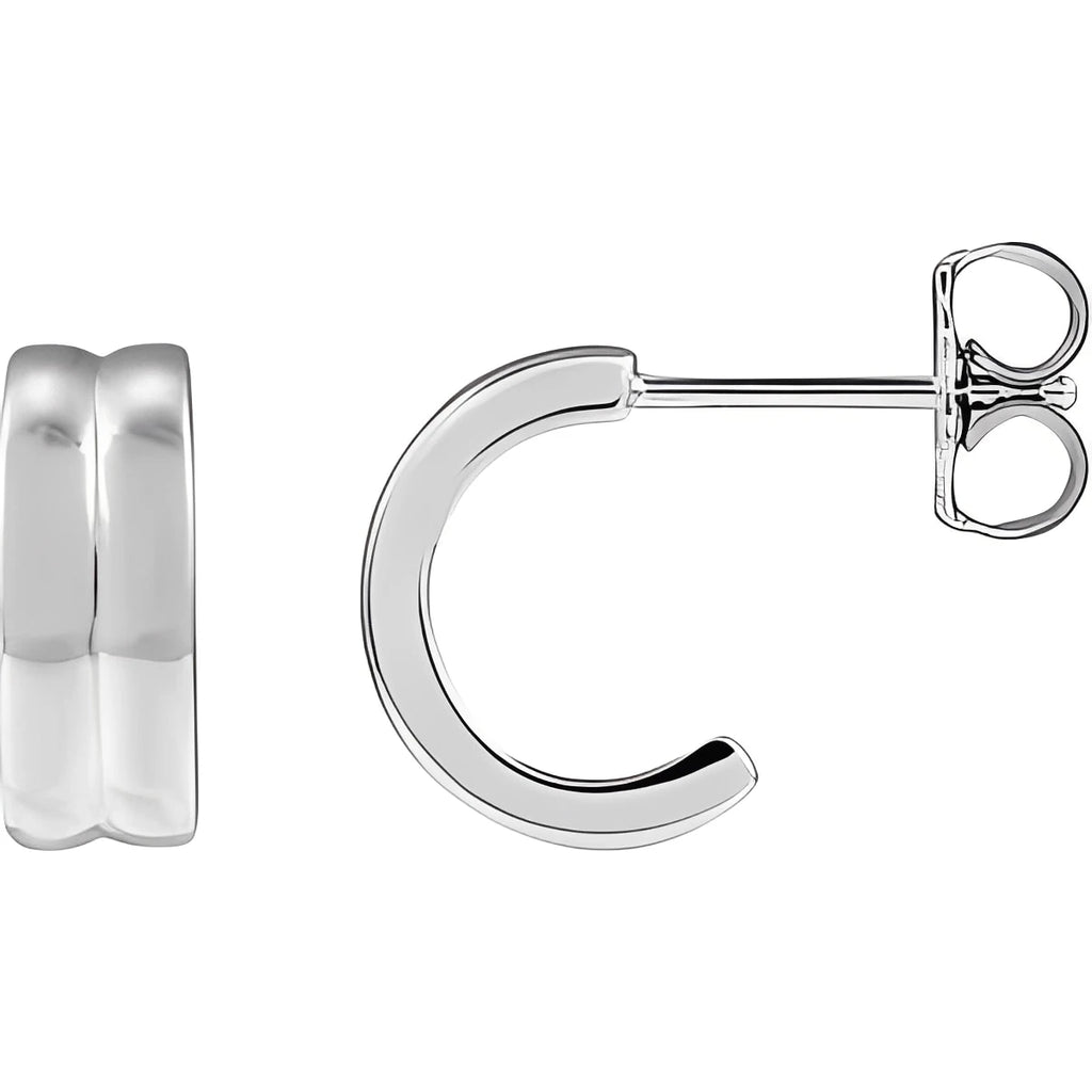 Sterling Silver Huggie 10 mm Hoop Earrings