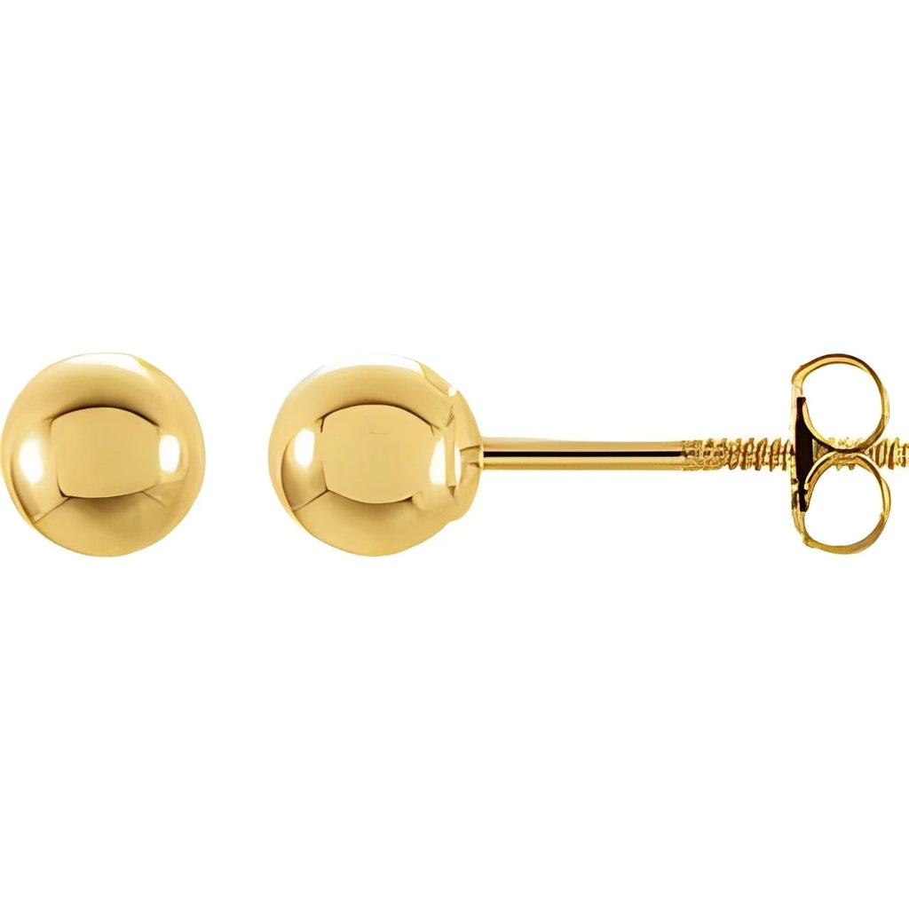 14K Yellow Gold 8 mm Ball Earrings