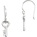 Sterling Silver Key Earrings
