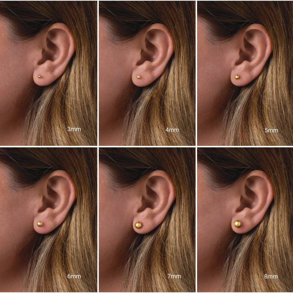 14K Yellow Gold 8 mm Ball Earrings
