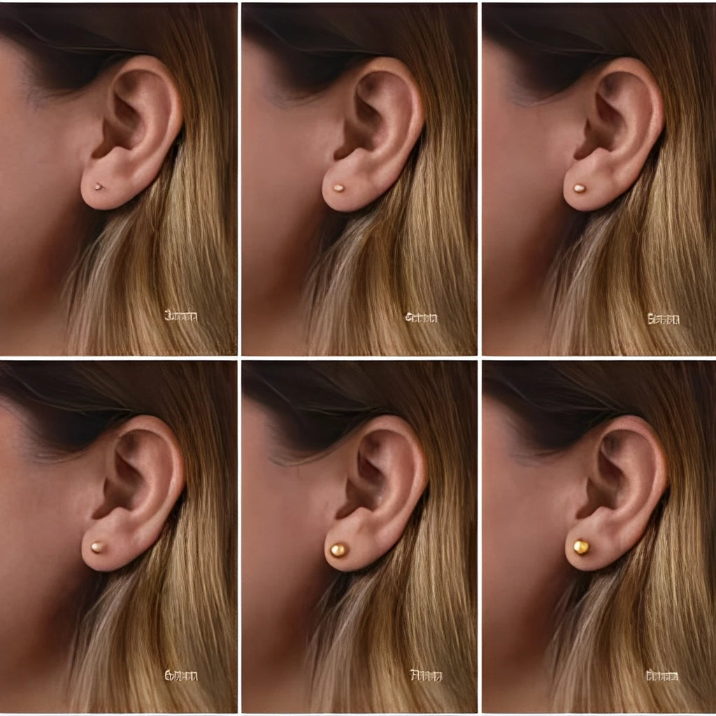 14K Yellow Gold 8 mm Ball Earrings