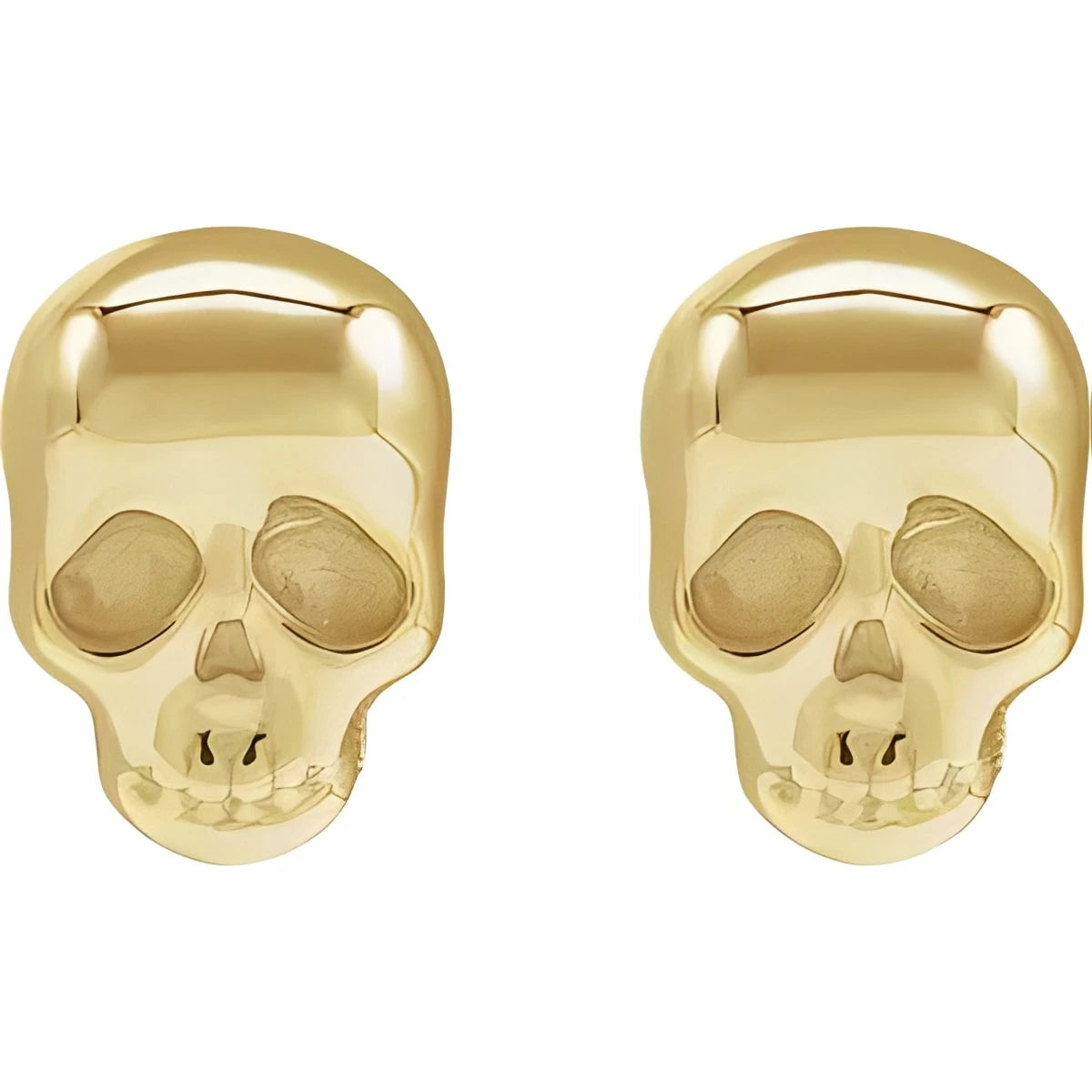 14K Yellow Gold Skull Earrings