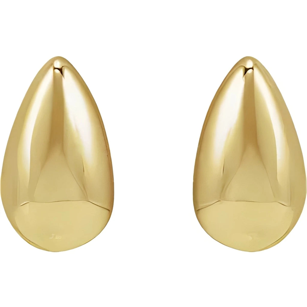 14K Yellow Gold Teardrop Stud Earring
