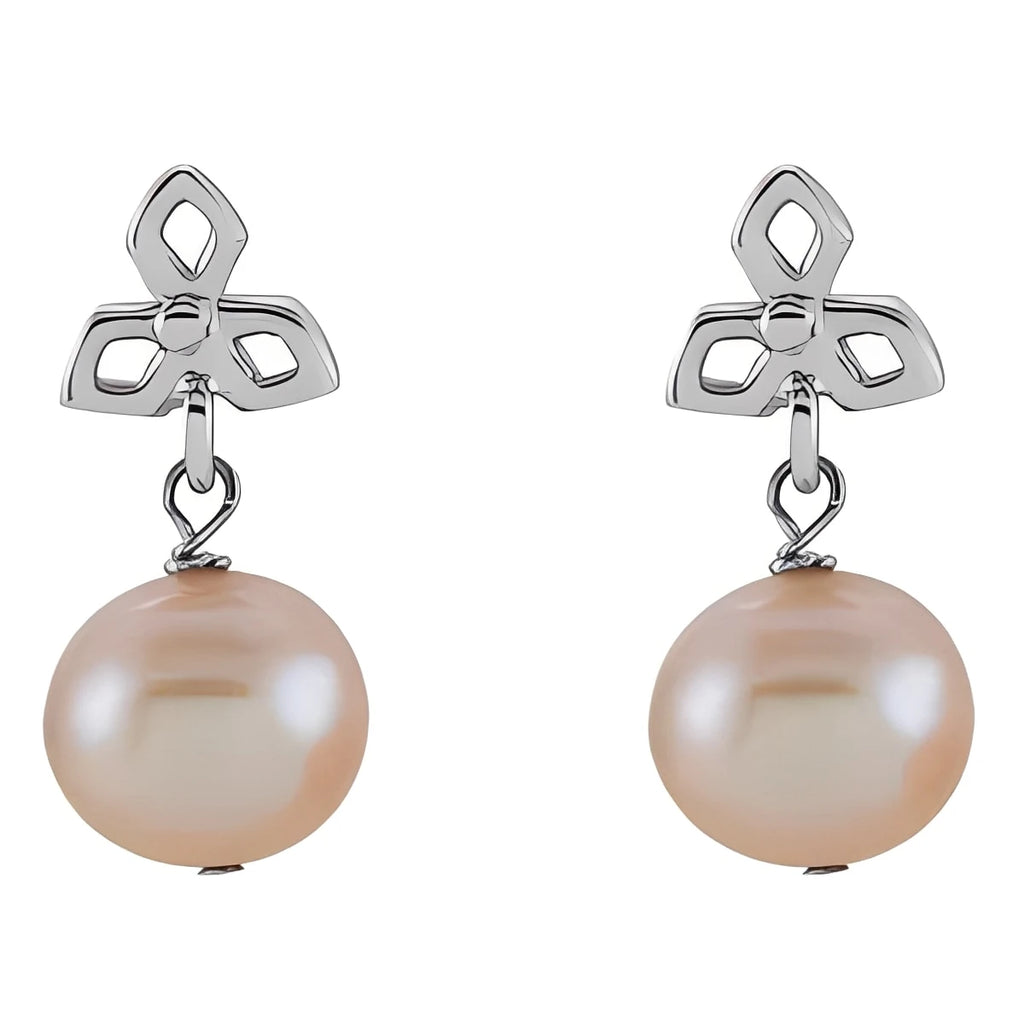 Sterling Silver Cultured Pink Freshwater Pearl Dangle Earrings