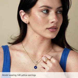 14K Yellow Gold Dagger Earrings