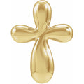 14K Yellow Gold Electroform Puffed Cross Pendant