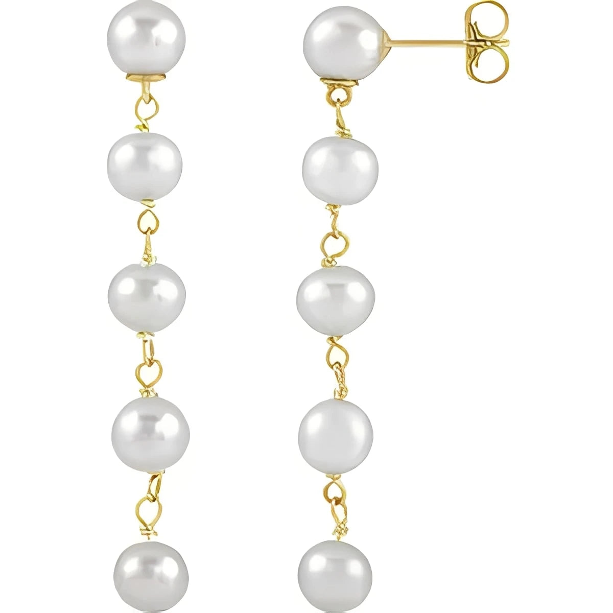Sterling Silver Cultured Multi-Color Freshwater Keshi Pearl Earrings