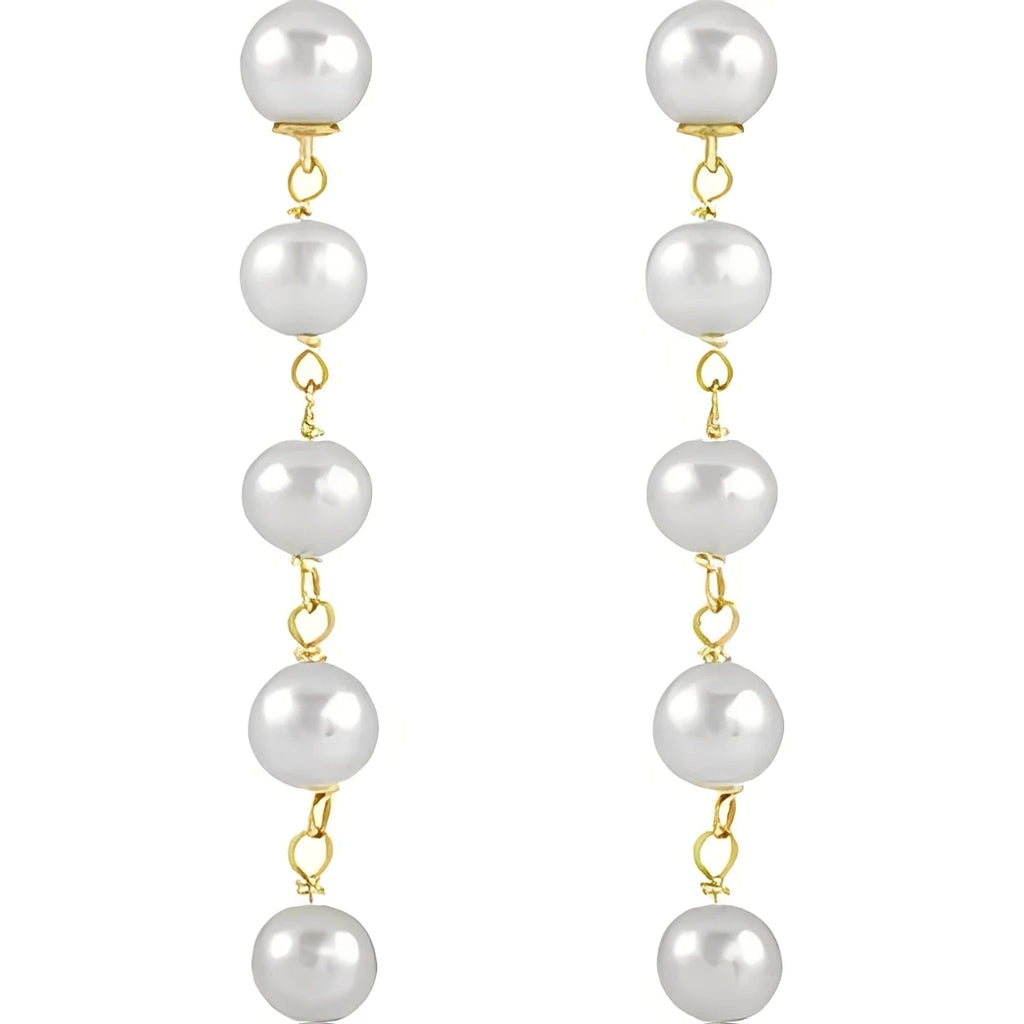 Sterling Silver Cultured Multi-Color Freshwater Keshi Pearl Earrings