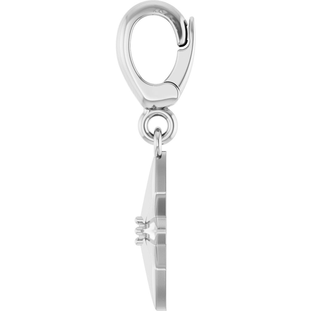 Sterling Silver .005 CT Round Lab-Grown Diamond Charm/Pendant