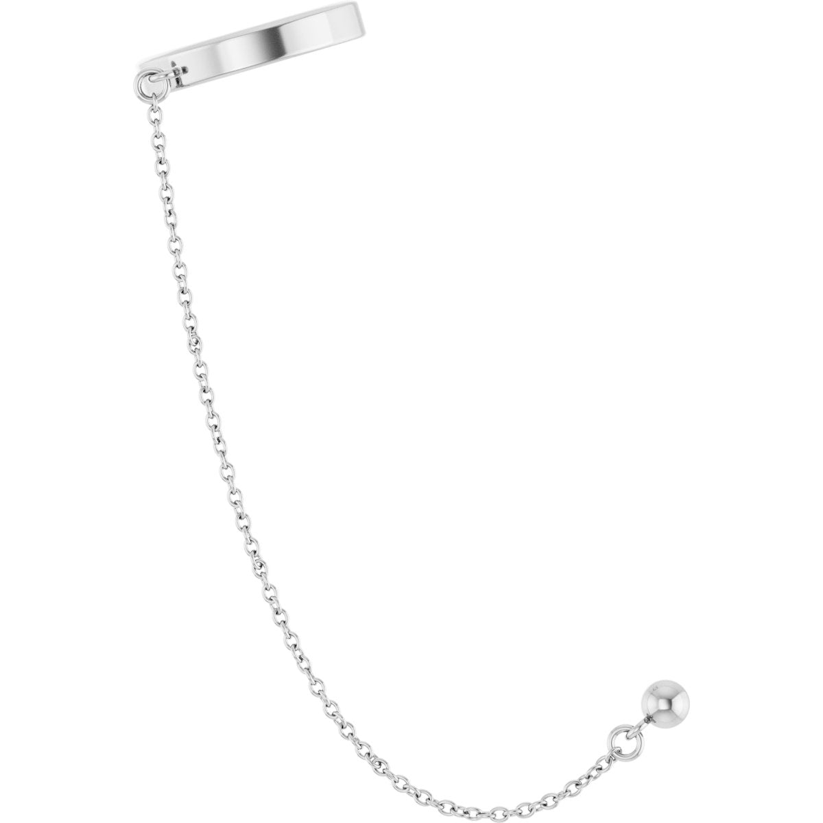 Sterling Silver Ear Cuff with Chain