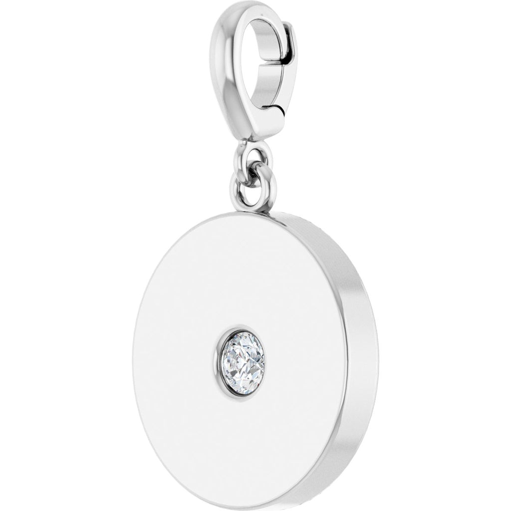 Sterling Silver Natural Pink Tourmaline Charm/Pendant