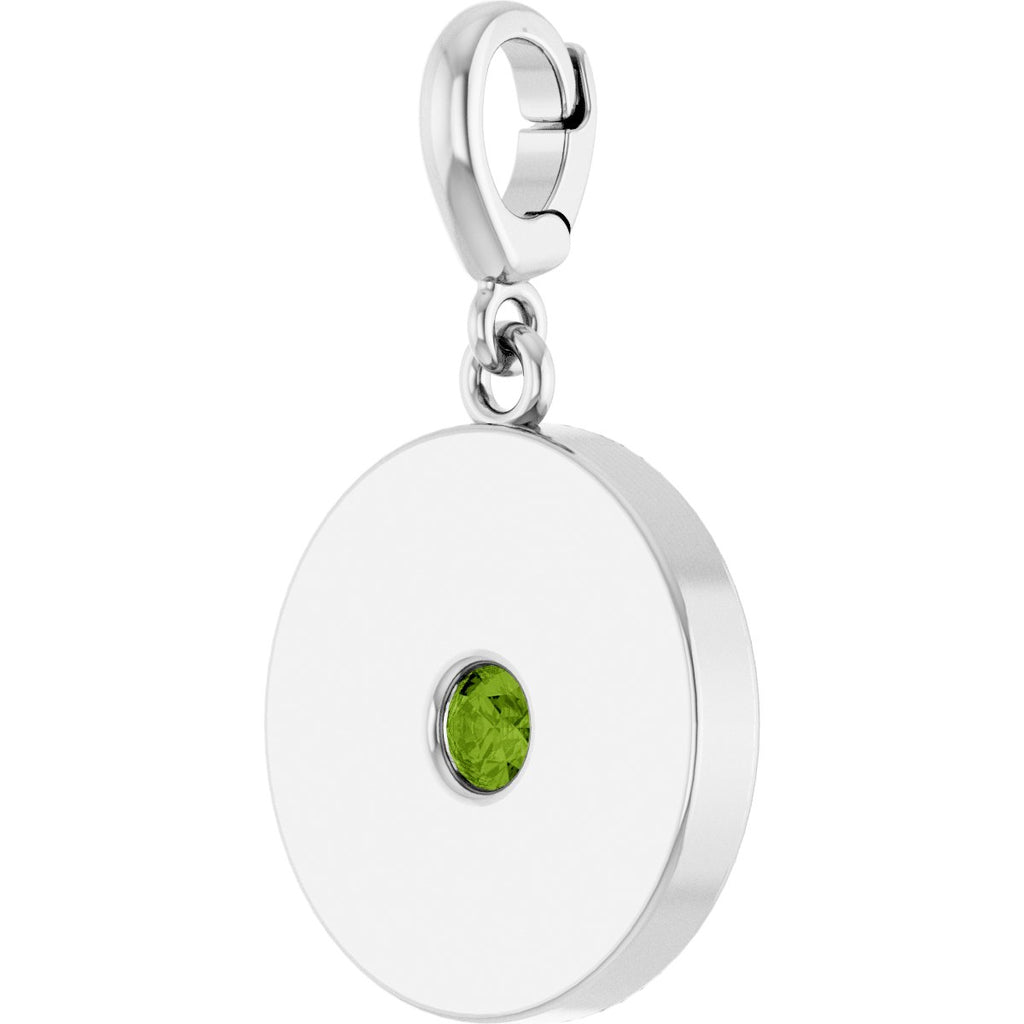 Sterling Silver Natural Pink Tourmaline Charm/Pendant