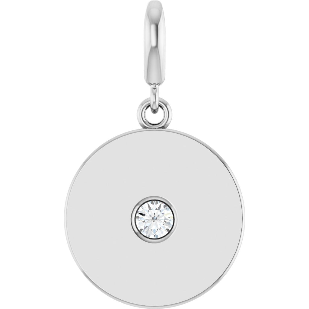 Sterling Silver Natural Pink Tourmaline Charm/Pendant