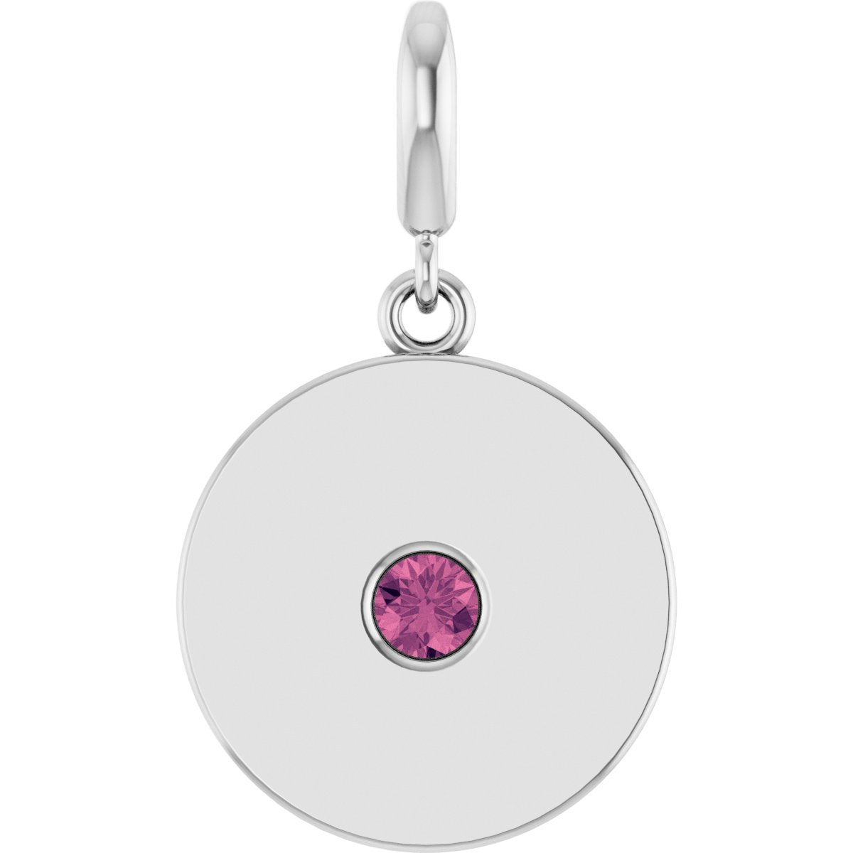 Sterling Silver Natural Pink Tourmaline Charm/Pendant