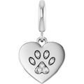 Sterling Silver .02 CTW Lab-Grown Diamond Paw Print Heart Charm/Pendant