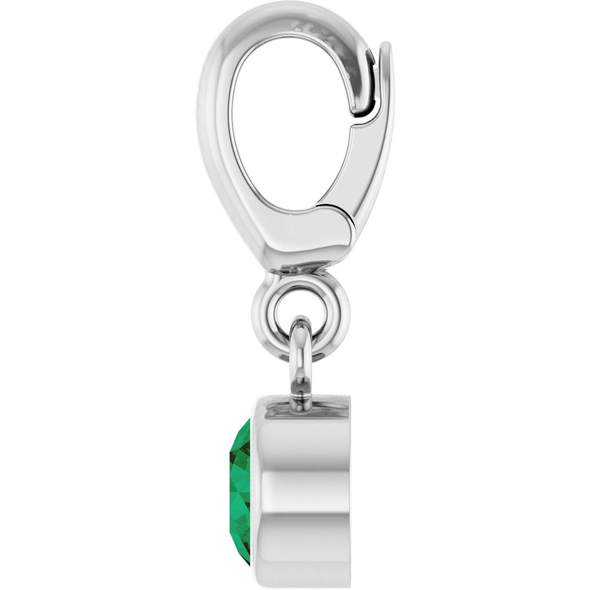 Sterling Silver Lab-Grown Ruby Charm/Pendant