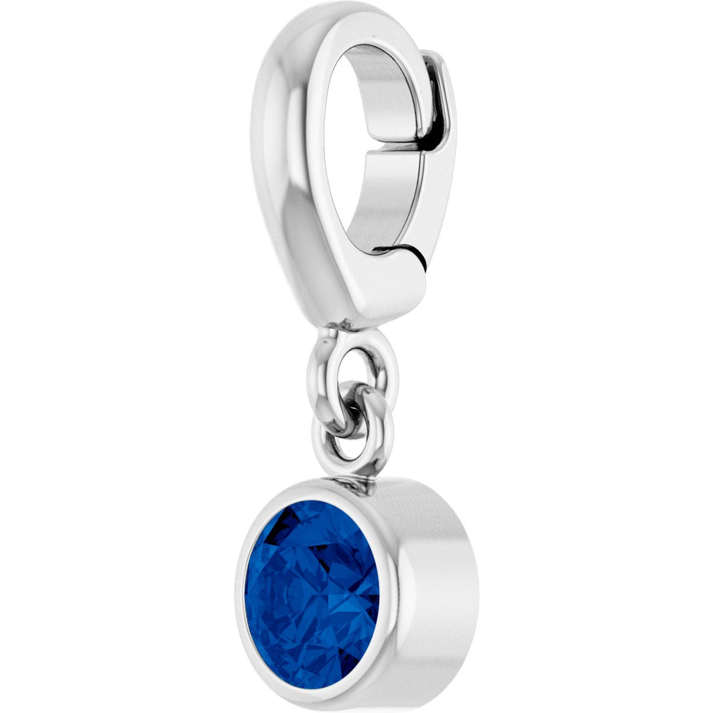 Sterling Silver Lab-Grown Ruby Charm/Pendant