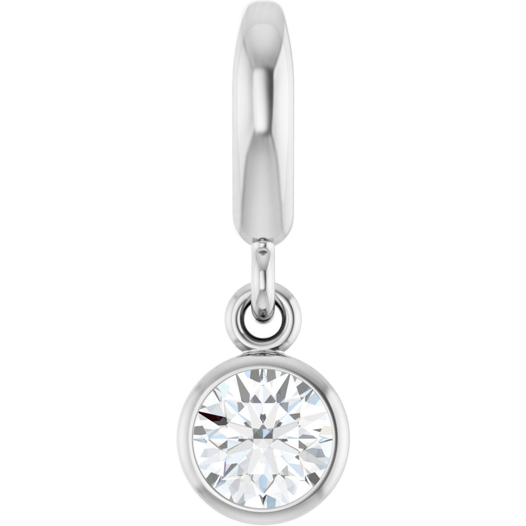 Sterling Silver Lab-Grown Ruby Charm/Pendant