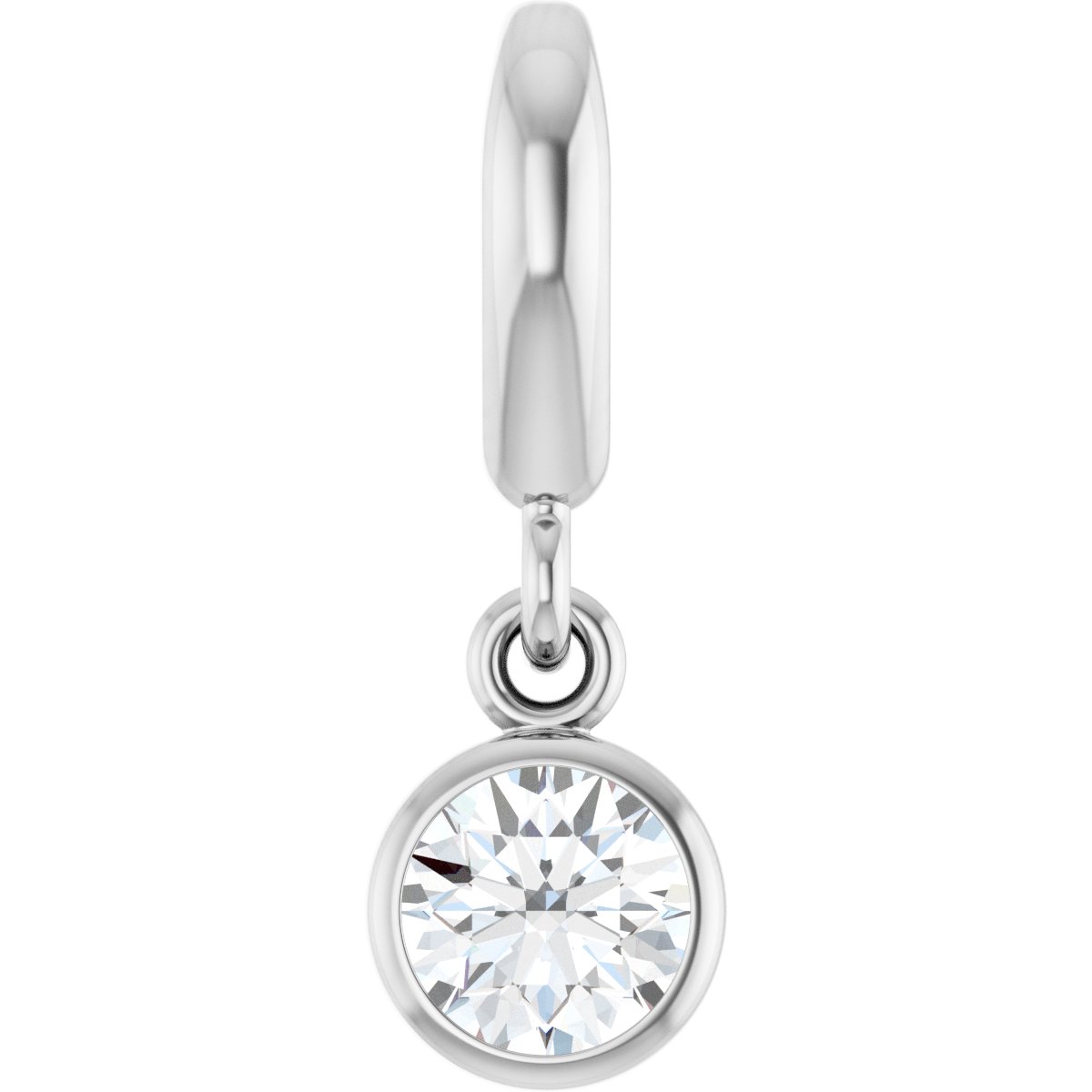 Sterling Silver Lab-Grown Ruby Charm/Pendant