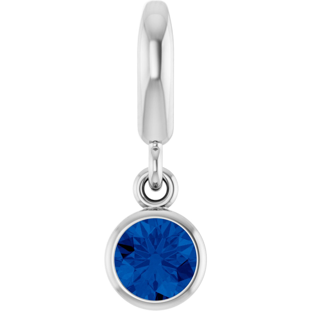 Sterling Silver Lab-Grown Ruby Charm/Pendant