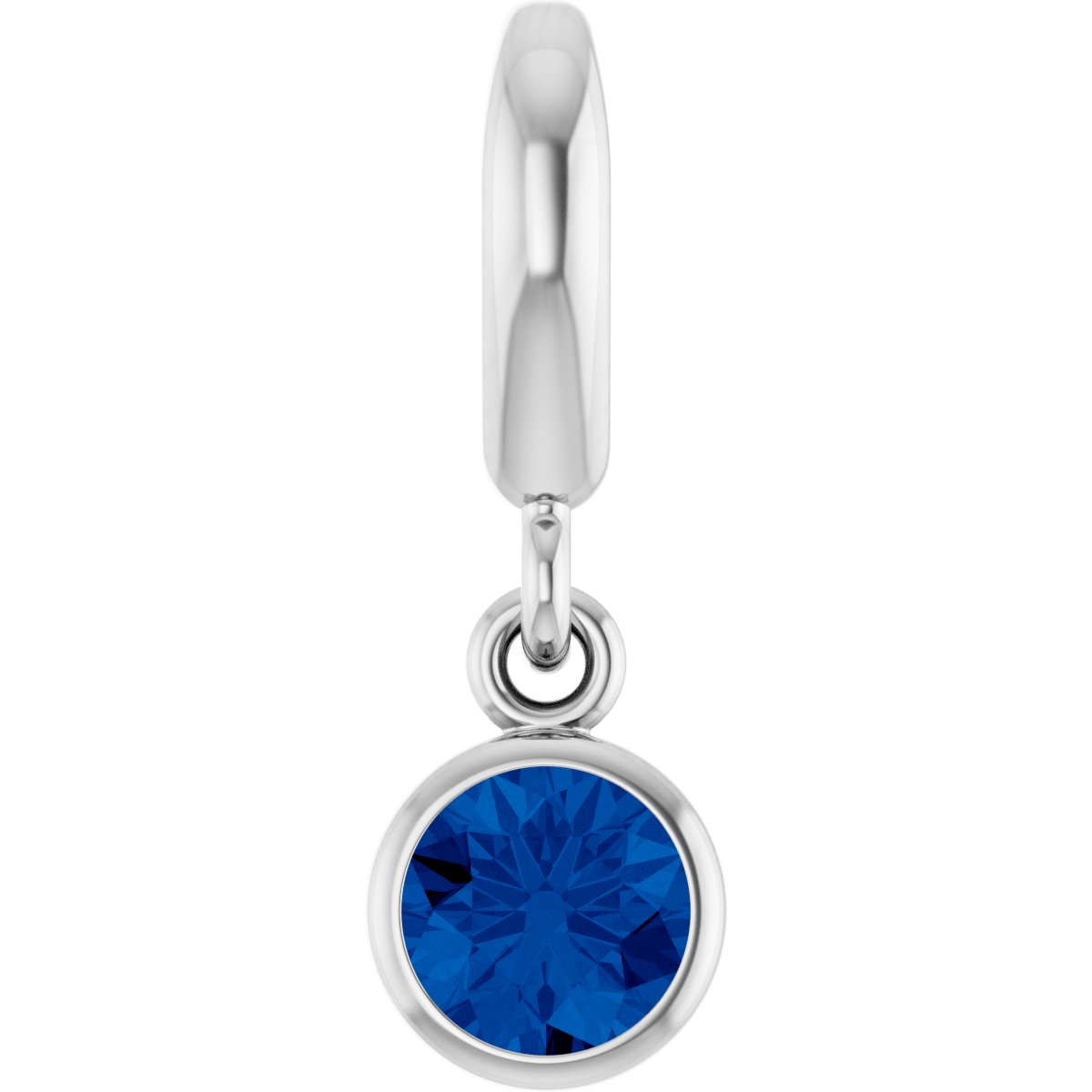 Sterling Silver Lab-Grown Ruby Charm/Pendant