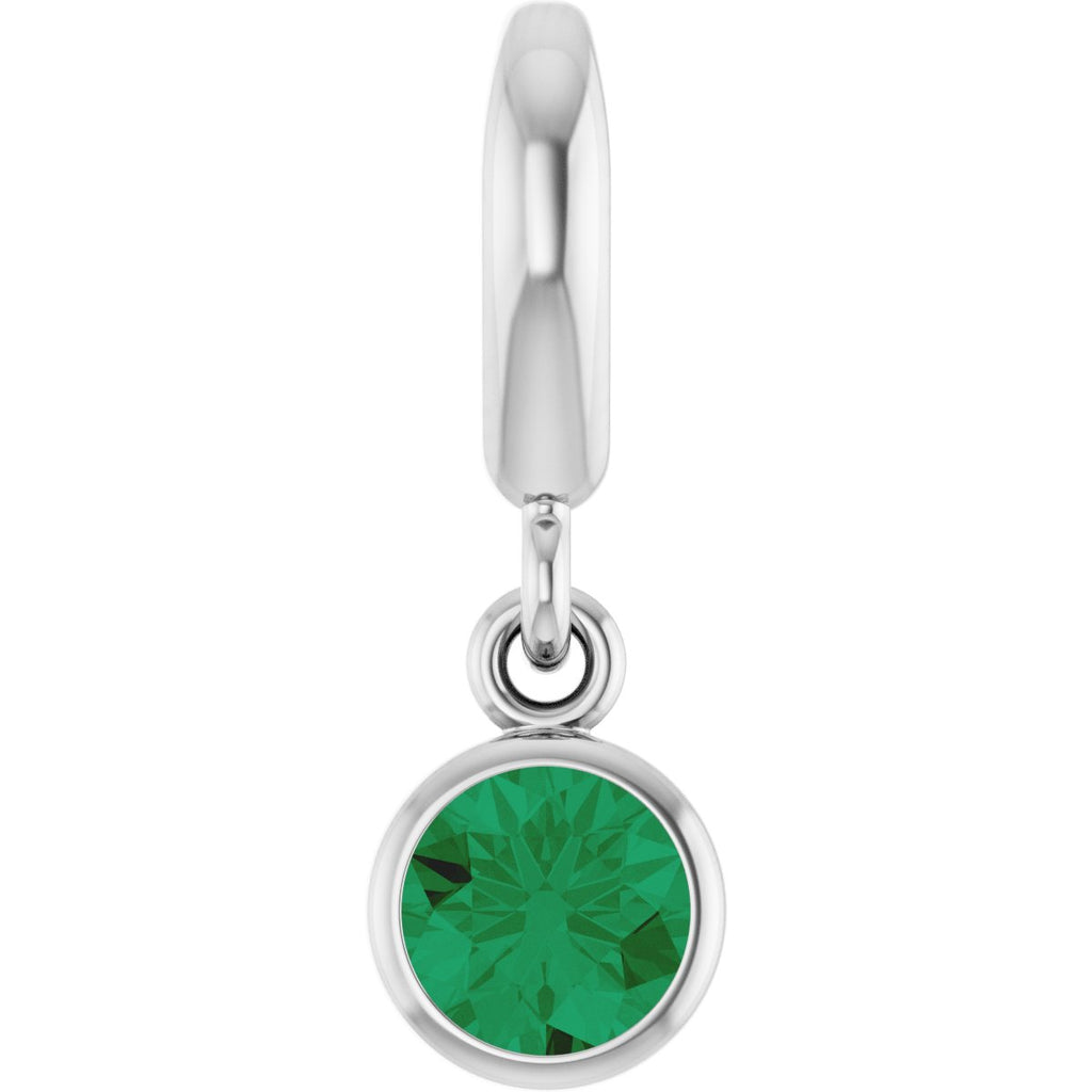 Sterling Silver Lab-Grown Ruby Charm/Pendant