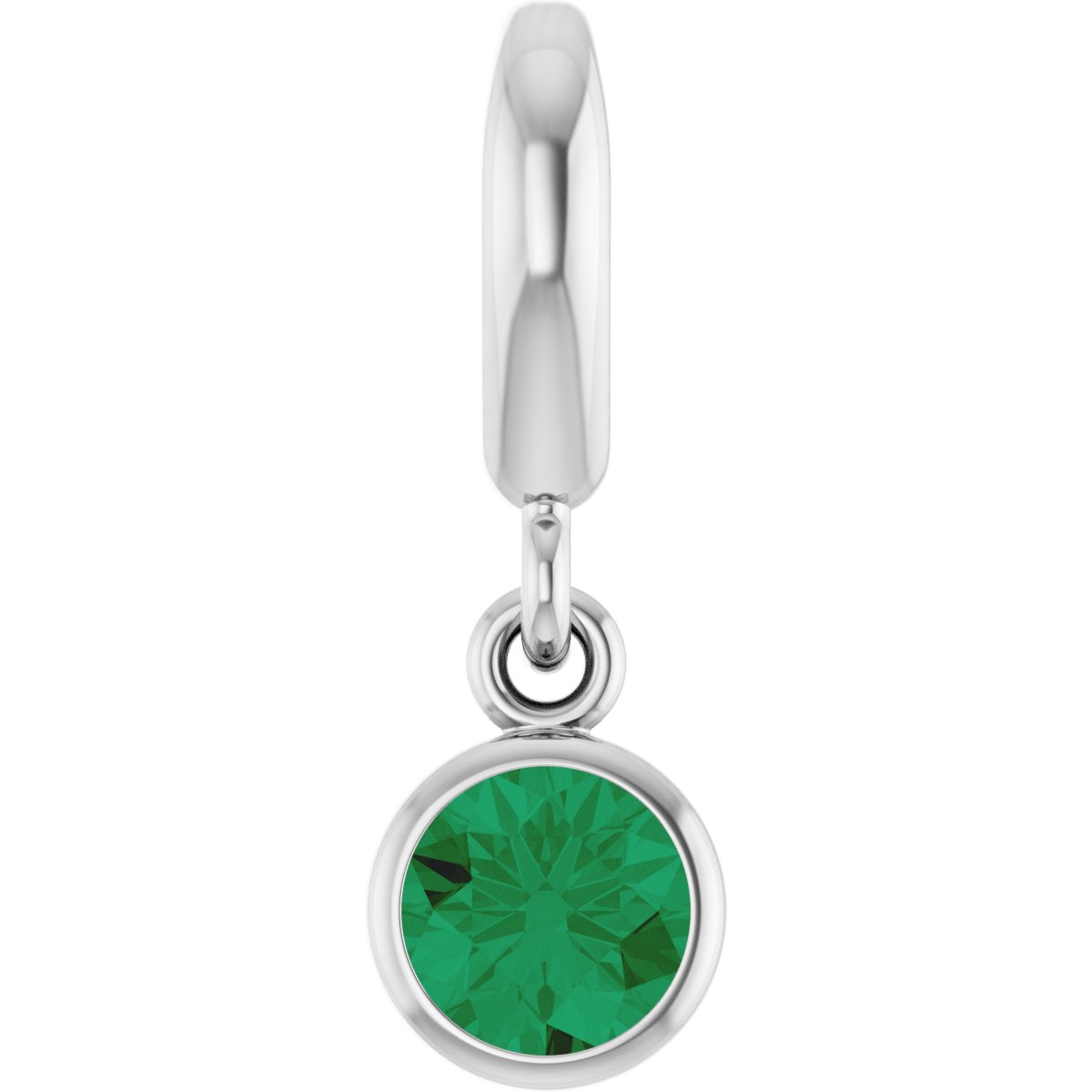 Sterling Silver Lab-Grown Ruby Charm/Pendant