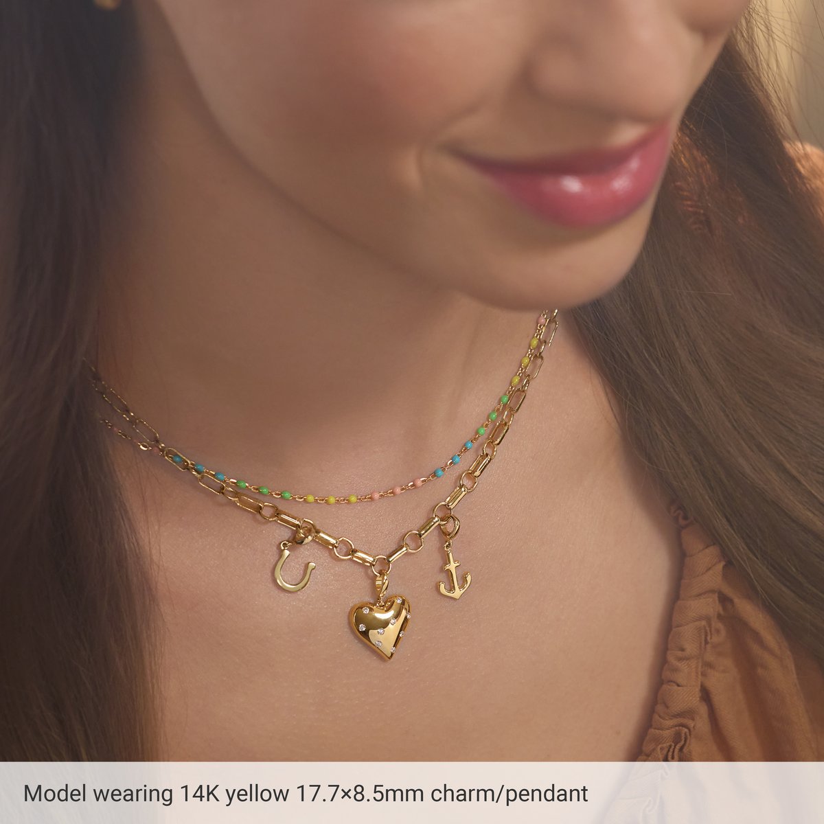 14K Yellow Gold Horseshoe Charm/Pendant