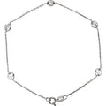 14K White Gold Imitation White Cubic Zirconia 5-Station 7" Bracelet