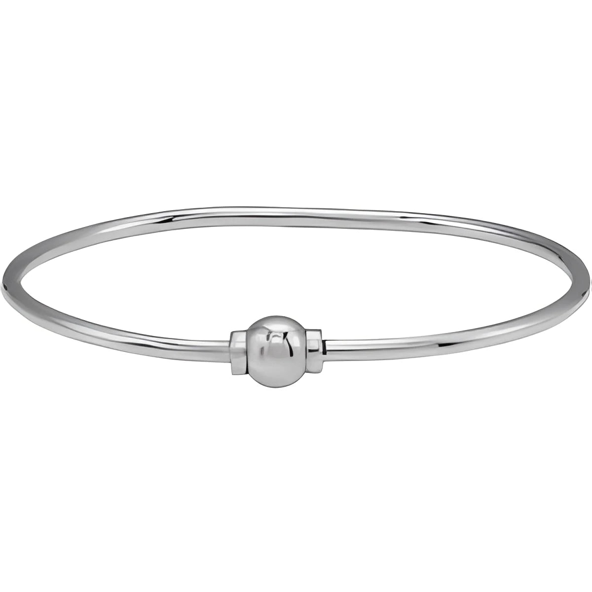 Sterling Silver 8 mm Ball Bangle 7" Bracelet