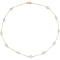 14K Yellow Gold Cultured White Freshwater Pearl 17" Necklace