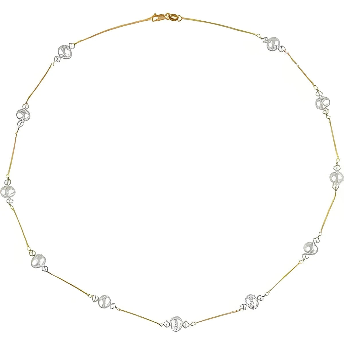 14K Yellow Gold Cultured White Freshwater Pearl 17" Necklace