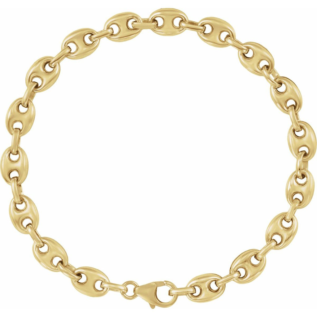 14K Yellow Gold-Filled 6.5 mm Anchor 7 1/2" Chain