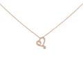 14k Rose Gold Plated Silver 1/10 Cttw Diamond Open Heart Pendant Necklace