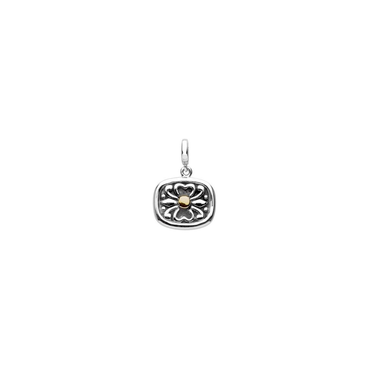 Sterling Silver & 14K Yellow Gold Floral Charm/Pendant