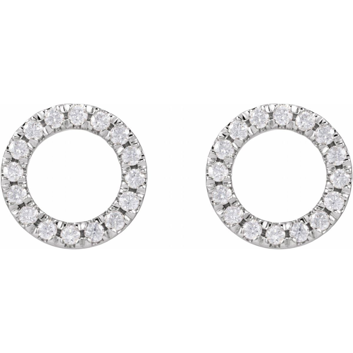 Sterling Silver 1/2 CTW Lab-Grown Diamond Circle Earrings